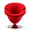 Manhattan Comfort Tulip Swivel Accent Chair in Red and Polished Chrome (Set of 2) 2-AC029-RD - alternate 6